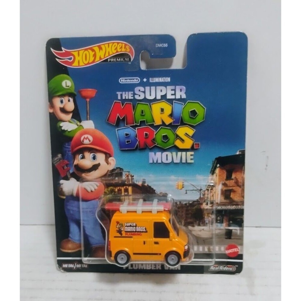 MATTEL HOT WHEELS THE SUPER MARO BROS MOVIE PLUMBER VAN DIECAST NEW ON CARD NOC